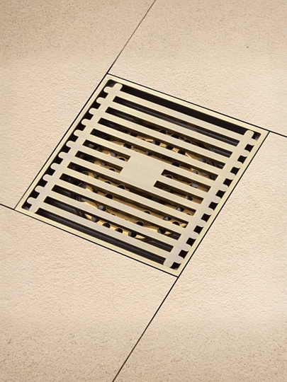 Трап канализационный прямой, 50 мм, 100х100 мм, Gappo, латунь, бронза, G81004-4