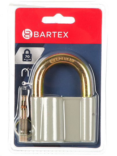 Замок навесной BARTEX алюминиевый 70мм, блистер, 3 ключа, 504667