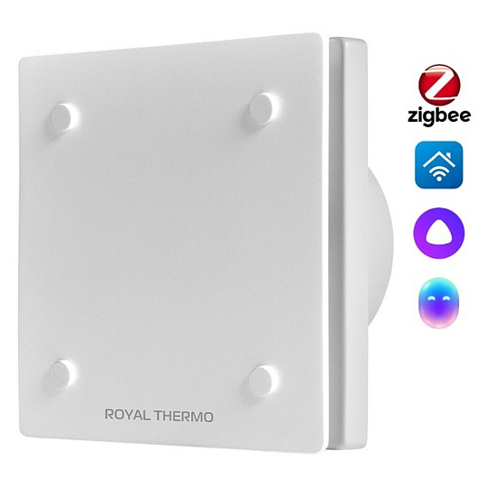 Вентилятор вытяжной настенный, Royal Thermo, установочный диаметр 100 мм, 12 Вт, 95 м³/ч, обратный клапан, белый, RAFC 100 White, НС-1608378