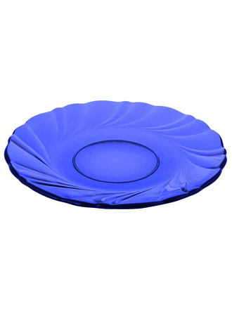 Тарелка обеденная, стекло, 21 см, круглая, Sea brim Saphir, 50186-06, синяя