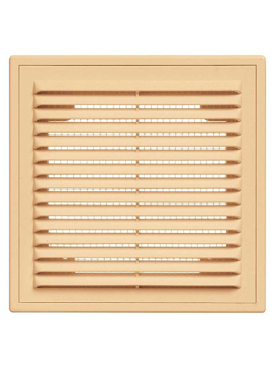 Решетка вентиляционная пластик, настенная, 150х200 мм, с сеткой, бежевая, Viento, 1520ВР