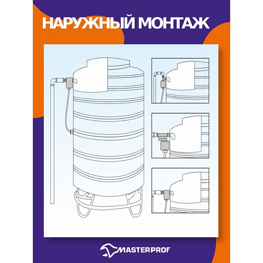 Клапан поплавковый 1/2", MasterProf, ДС.070968