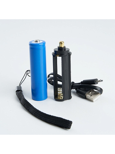 Фонарь ручной, встроенный аккумулятор, Feron, TH2401, зарядка от USB, алюминий, режим SOS, USB ZOOM, 41683