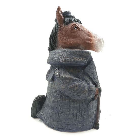 Копилка Символ Года Конь в пальто, 24 см, гипс, G040-24-101K, синяя