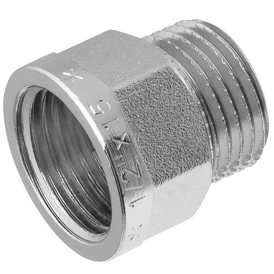 Удлинитель 1/2", г-ш, никель, латунь, 15 мм, шестигранный, MasterProf