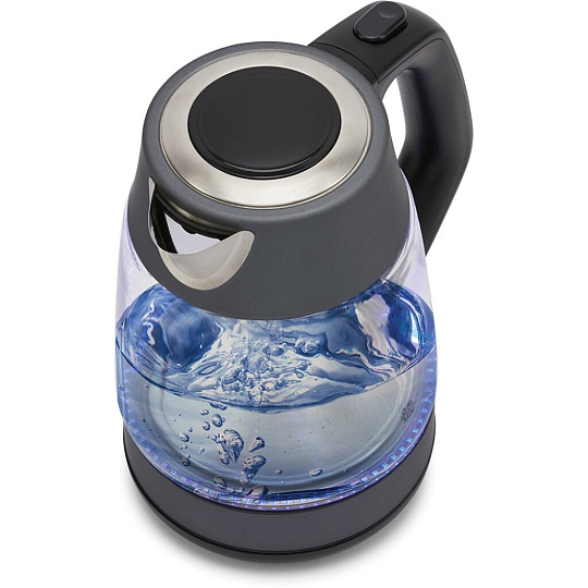 Чайник электрический Polaris, PWK 1760CGL, графит, 1.7 л, 2150 Вт, скрытый нагревательный элемент, стекло