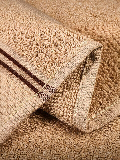 Полотенце кухонное махровое, 33х50 см, 400 г/м2, 100% хлопок, Граф, бежевое, Узбекистан