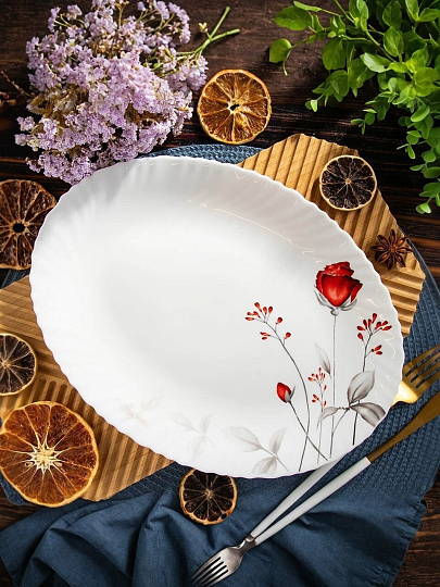 Блюдо стеклокерамика, овальное, 30 см, Вероника, Daniks, LHYP120/220303