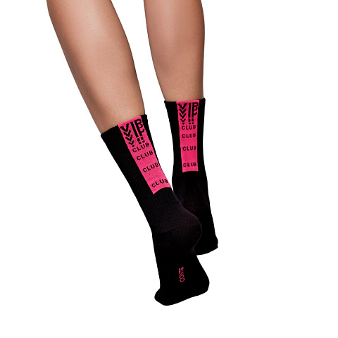 Носки для женщин, хлопок, Conte, Active, 433, черный-розовые, р. 23, удлиненные, 20С-20СП