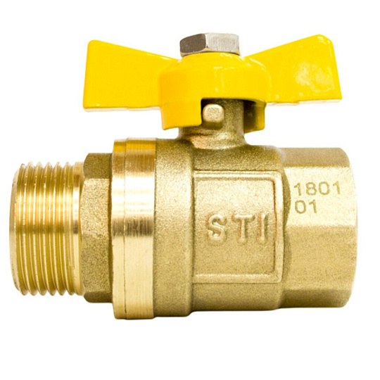 Кран для газа г-ш, 3/4", ручка-бабочка, STI