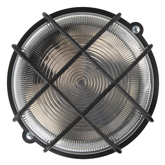 Светильник General Lighting Systems, НПП 03-100-005.04, 100 Вт, E27, на 1 лампочку, IP54, 21.2х21.2х10.4 см, с решеткой, черный, 437850