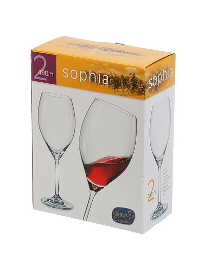 Бокал для вина, 490 мл, стекло, 2 шт, Bohemia, Sophia, графит омбре, 40814/90804/490/2