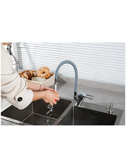 Смеситель для кухни, Frud, гибкий излив, с картриджем, R41055-3
