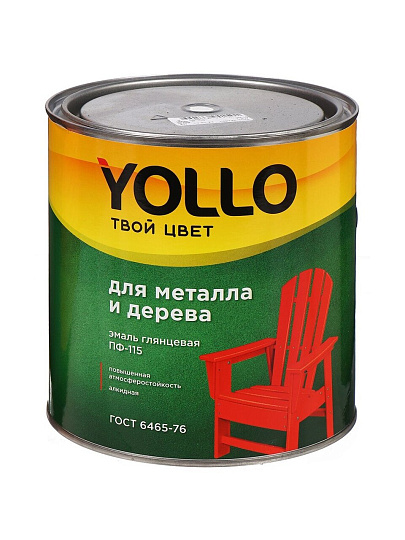 Эмаль Yollo, ПФ-115, для внутренних и наружных работ, алкидная, глянцевая, белая, 2.8 кг