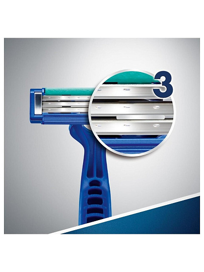 Станок для бритья Gillette, Blue Simple3, для мужчин, 3 лезвия, 4 шт, одноразовые, BLI-81631554