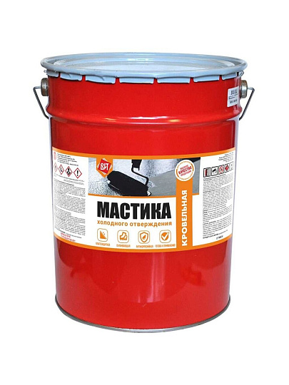 Мастика ВИТ, битумная, кровельная, холодного отверждения, 15 кг, 18846