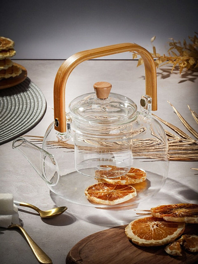 Чайник заварочный стекло, 1 л, с ситечком, Церемония, Y6-10119