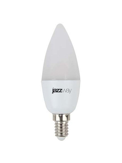 Лампа светодиодная E14, 9 Вт, 75 Вт, свеча, 5000 К, холодный белый свет, JazzWay, PLED- SP C37