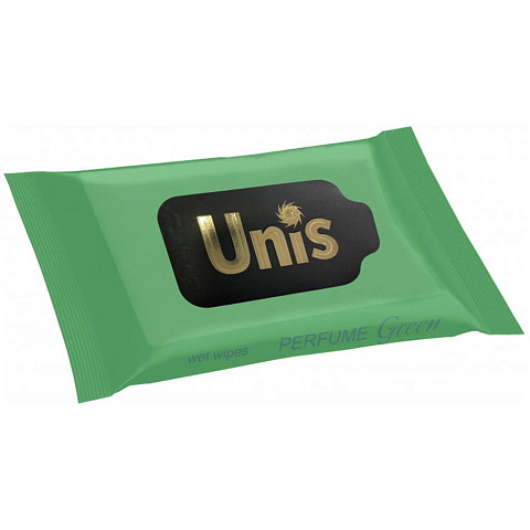 Салфетки влажные Unis Perfume Green антибактериальные, 15 шт