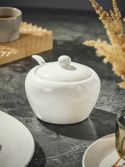 Сахарница 420 мл, керамика, с ложкой, Daniks, Классика, Y4-2750