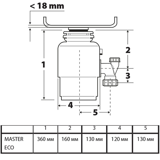 Измельчитель для мойки Bort, Master ECO, 390 Вт, 2800 об/мин, 1 л