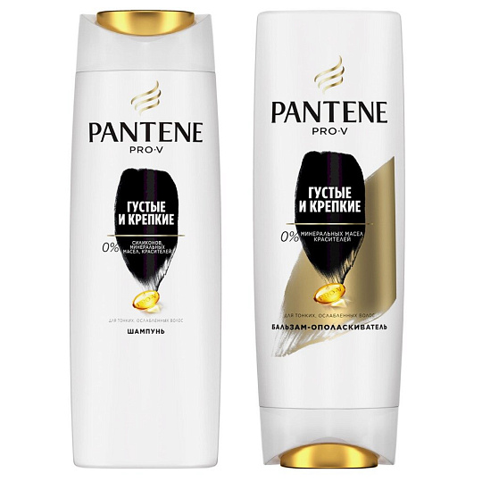 Набор подарочный для женщин, Pantene Pro-V, Густые и крепкие, шампунь 250 мл + бальзам 200 мл