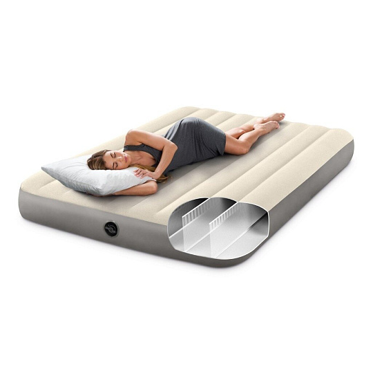 Матрас надувной Intex, 203х152х25 см, 64103, без насоса, флокированный, особопрочный, 273 кг