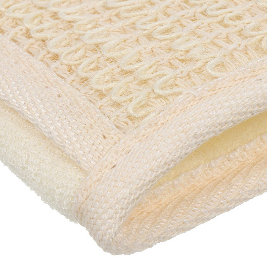 Мочалка банная лента, 37.5х9х2 см, хлопок, крапива, с ручкой, жесткая, Beauty Format, 45463-8040