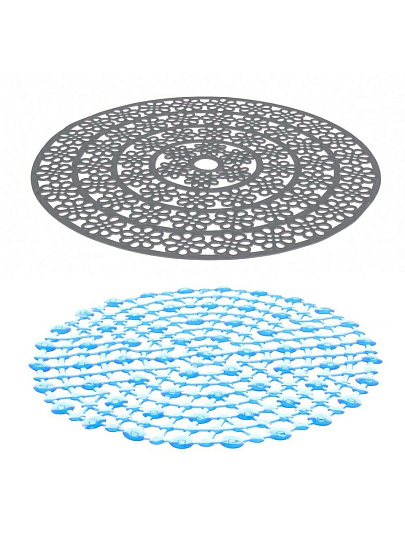 Коврик в раковину противоскользящий 2 дизайна, ПВХ, 29 см, в ассортименте, Vetta, Путинка, 411-010