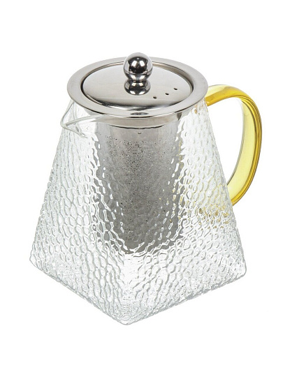 Чайник заварочный стекло, металл, 0.75 л, с ситечком, Мозаика, B050188