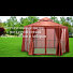 Шатер с москитной сеткой, терракотовый, 1.75х1.75х2.75 м, шестиугольный, с барным столом и забором, Green Days, YTDU524-orig - видео 2