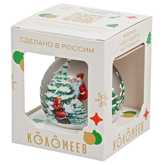 Елочный шар Сказка, 8 см, стекло, КУ-80-244181
