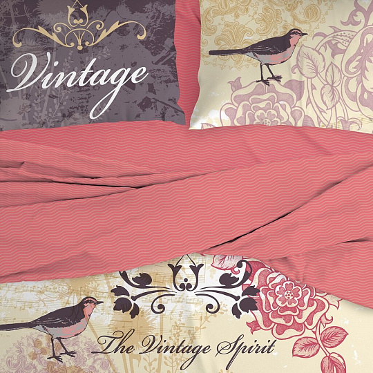 Постельное белье Love Me евро перкаль (простыня 220х240 см, 2 наволочки 50х70 см, 2 наволочки 70х70 см, пододеяльник 200х220 см) Mockingbird 20012+8284/7 711036