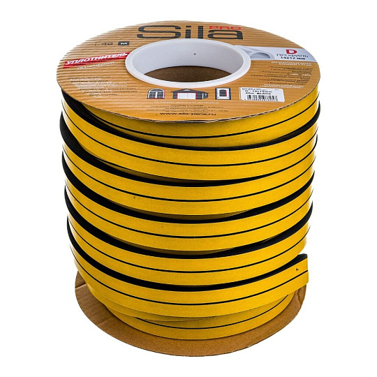 Уплотнитель D, 14х12 мм, 40 м, черный, Sila Pro, SD-55