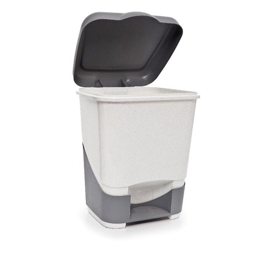 Контейнер для мусора пластик, 20 л, квадратный, педаль, в ассортименте, Полимербыт, С428