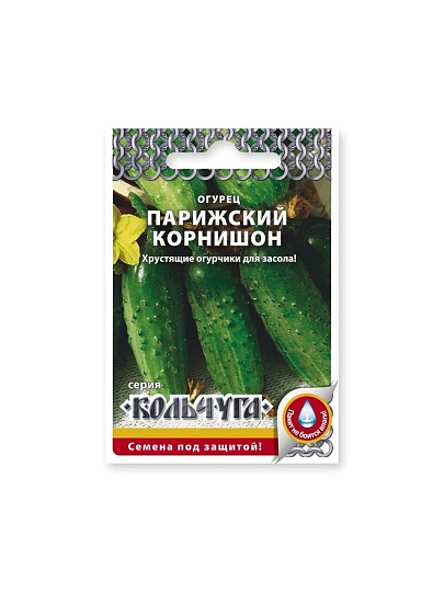 Семена Огурец, Парижский корнишон, 0.5 г, Кольчуга, цветная упаковка, Русский огород