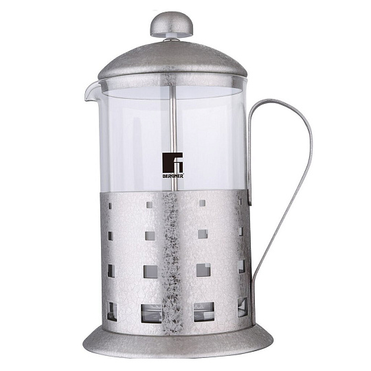 Френч-пресс 0.6 л, стекло, Bergner, в ассортименте, 7235AA-BG
