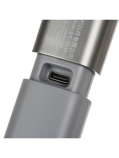 Фонарь встроенный аккумулятор, зарядка от USB, металл, пластик, карабин, DJ013