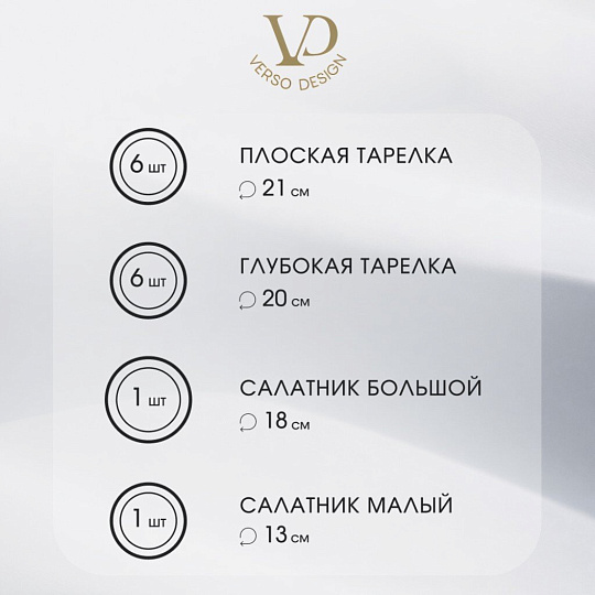 Сервиз столовый стекло, 14 предметов, на 6 персон, Sea brim Saphir, 50552