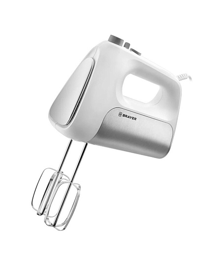 Миксер ручной, Brayer, BR1303, 500 Вт, 5 скоростей, турбо режим, 4 насадки