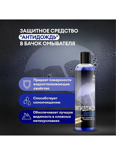 Средство для стекол и зеркал Grass, Антидождь, 250 мл, 800-440