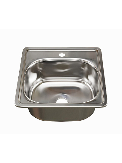 Мойка кухонная врезная, Mixline, нержавеющая сталь, 380х380 мм, 0.6 мм
