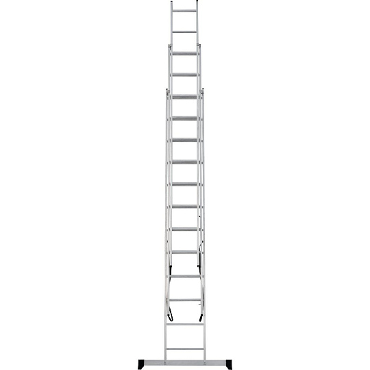 Лестница приставная, 3 секции, 12 ступеней, алюминий, 3 м, 150 кг, Новая высота, NV 1230, 1230312