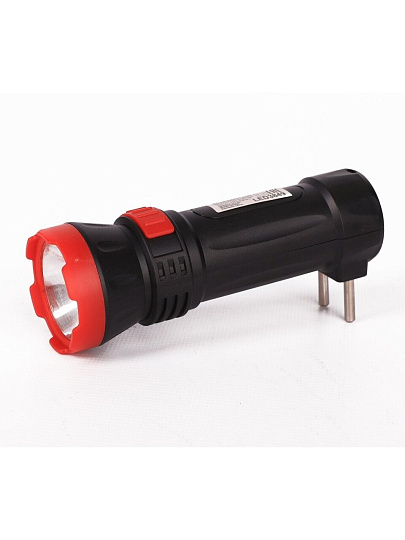Фонарь ручной, встроенный аккумулятор, Ultraflash, LED3849, зарядка от сети 220 В, пластик, черный, 2 режима, 14931