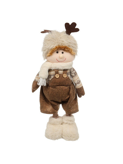 Фигурка декоративная текстиль, Мальчик, 46 см, коричневая, Y4-9441