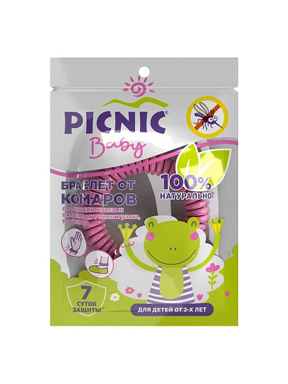 Репеллент от комаров, браслет, для детей, Picnic, Baby, 46 50056 49241 8