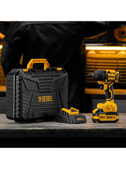 Гайковерт аккумуляторный, Denzel, CIWH-BL-20-500, ударный, 20 В, 4 А.ч, Li-ion, 500 Н-м, 3 скорости, кейс, 26524