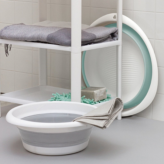 Таз пластик, 10 л, круглый, складной, Флекс, смоки, Idea, М 2502