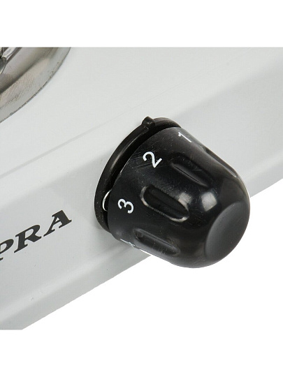 Плита электрическая Supra, HS-112, 1000 Вт, 1 конфорка, спираль, эмаль, механическая, переключатель поворотный