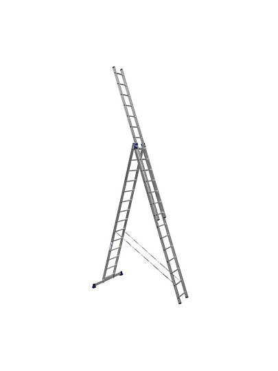 Лестница 3 секции, 14 ступеней, алюминий, 9.26 м, 150 кг, Alumet, 5314
